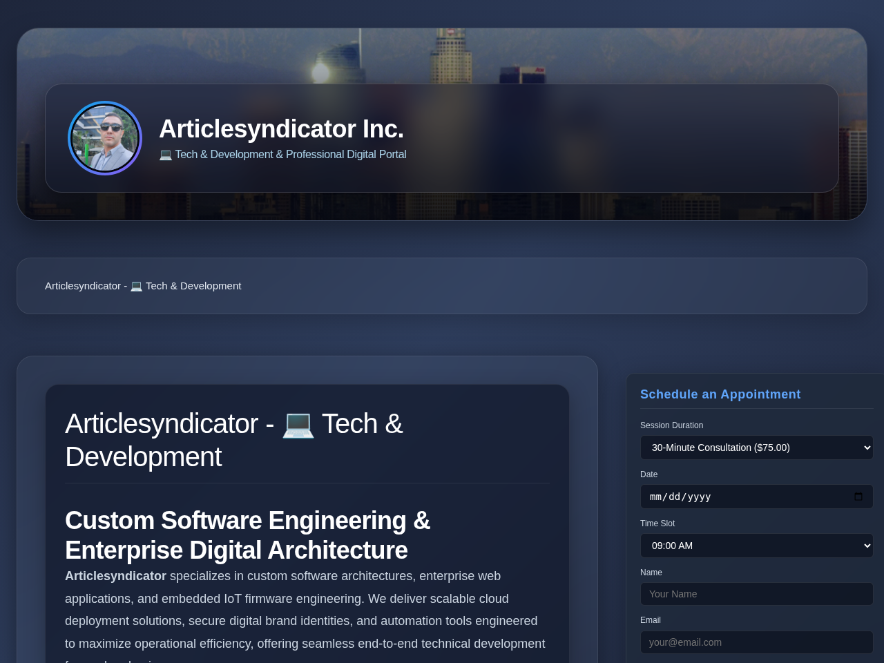 Articlesyndicator Inc. Website Design