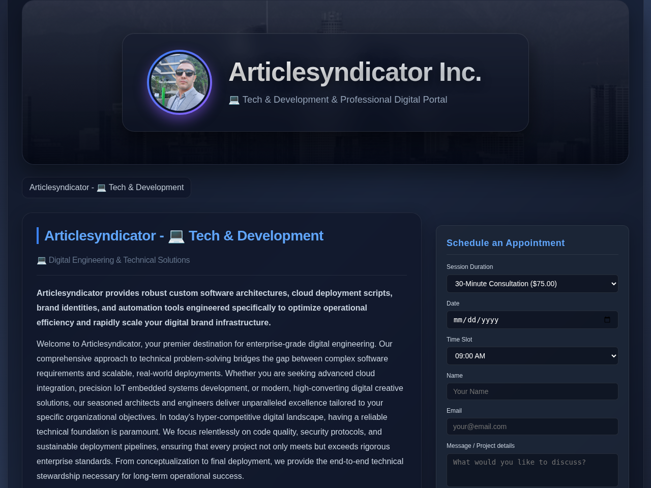 Articlesyndicator Inc. Website Design