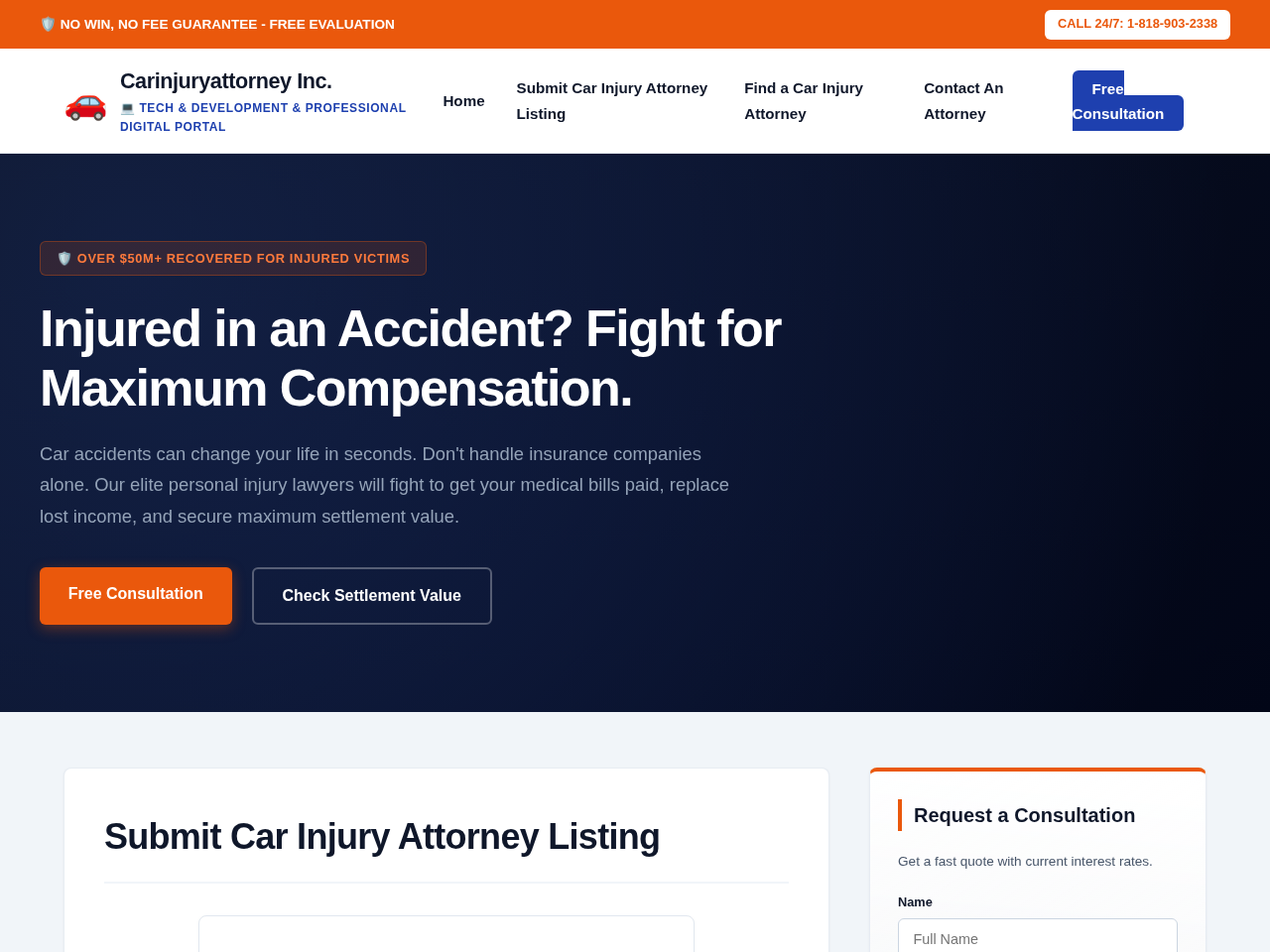 Carinjuryattorney Inc. Website Design