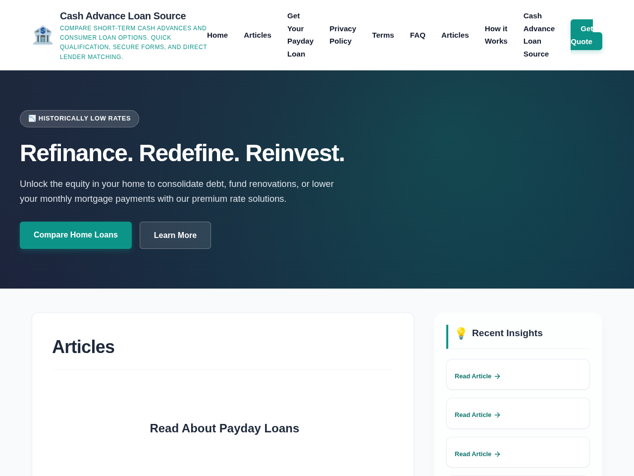 Cash Advance Loan Source Website Design