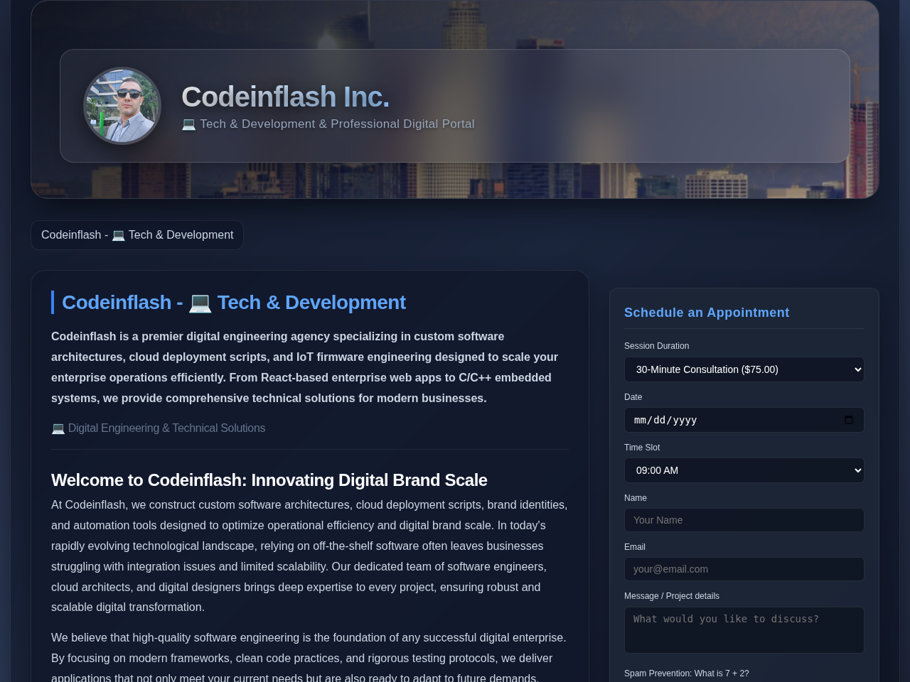 Codeinflash Inc. Website Design