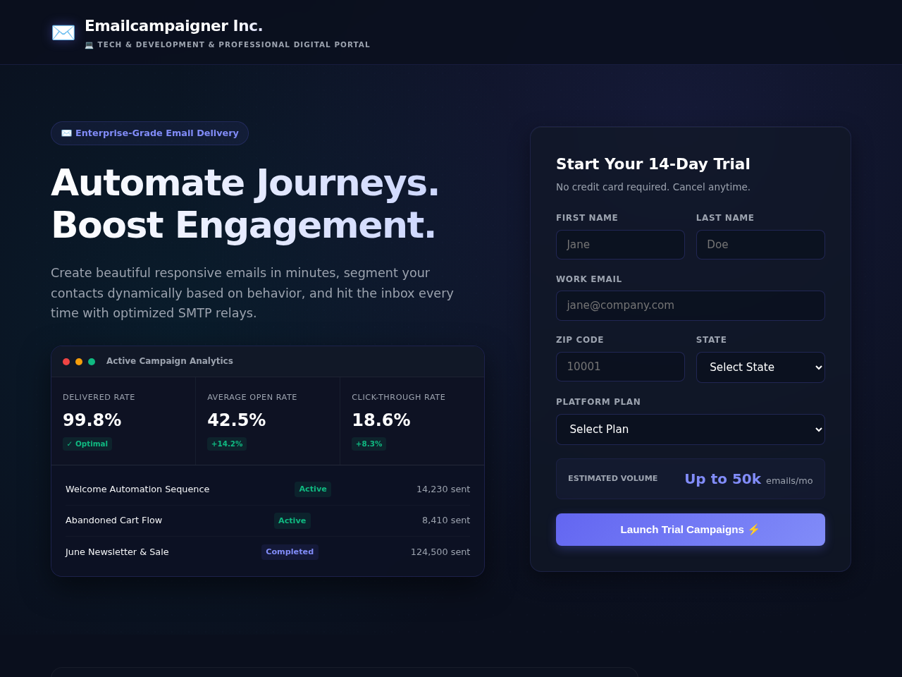 Emailcampaigner Inc. Website Design