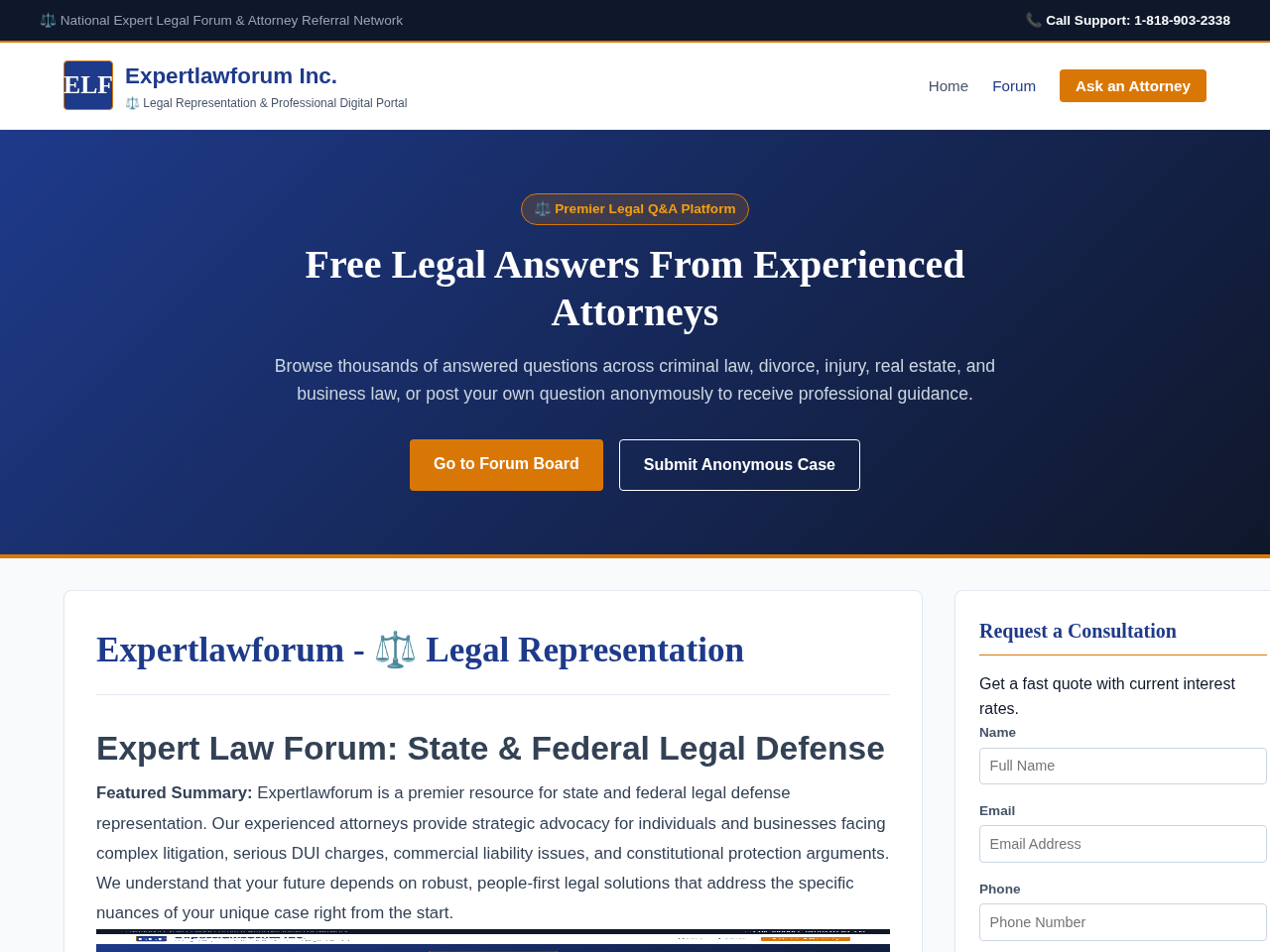 Expertlawforum Inc. Website Design