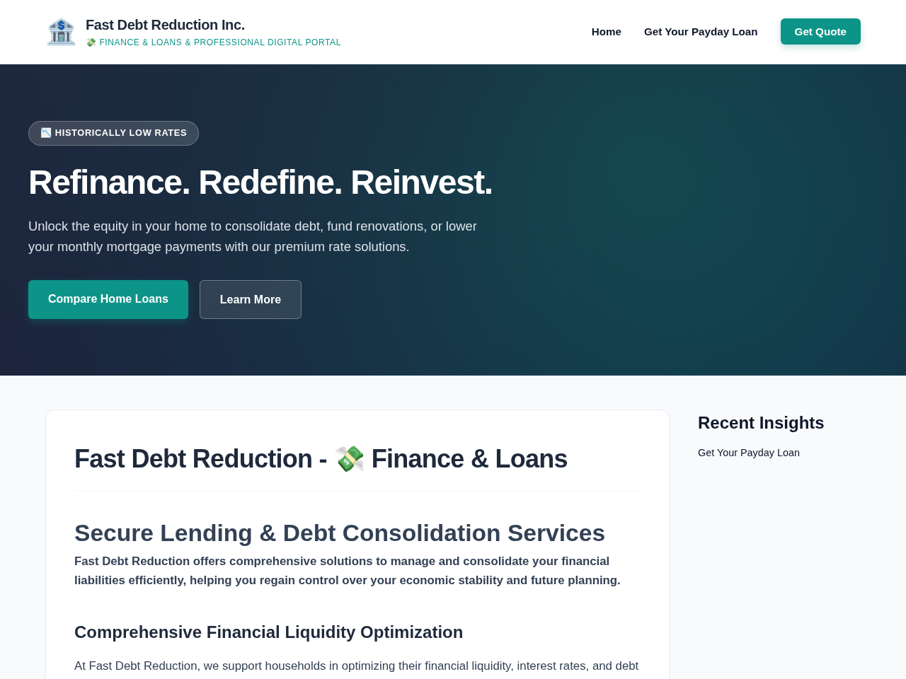 Fast Debt Reduction Inc. Website Design