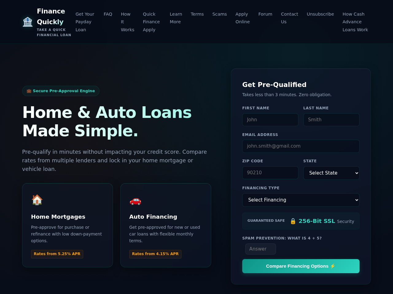 Finance Quickly Website Design