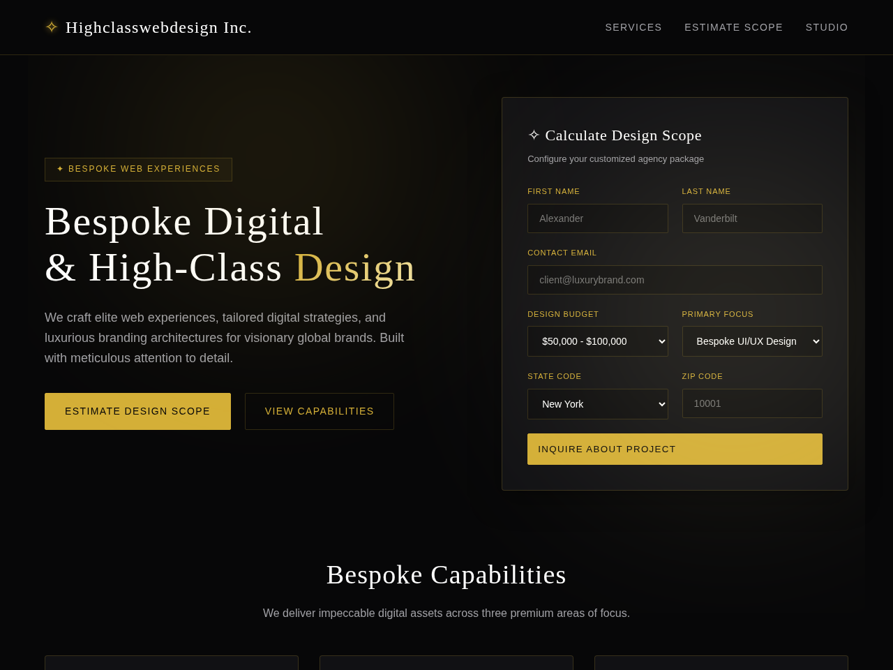 Highclasswebdesign Inc. Website Design