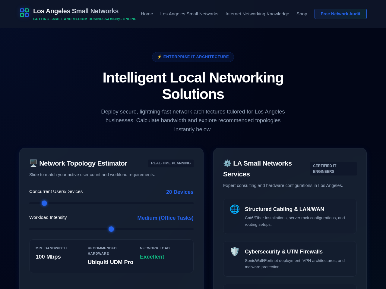 Los Angeles Small Networks Website Design