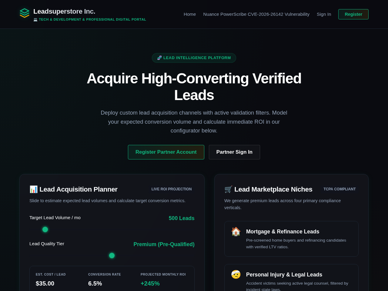 Leadsuperstore Inc. Website Design