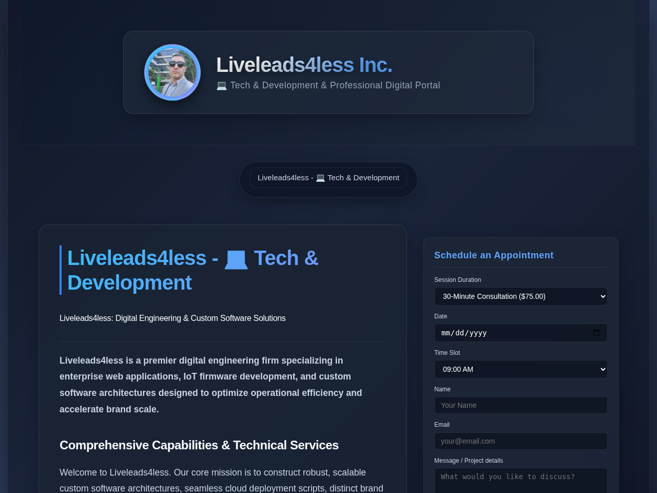 Liveleads4less Inc. Website Design