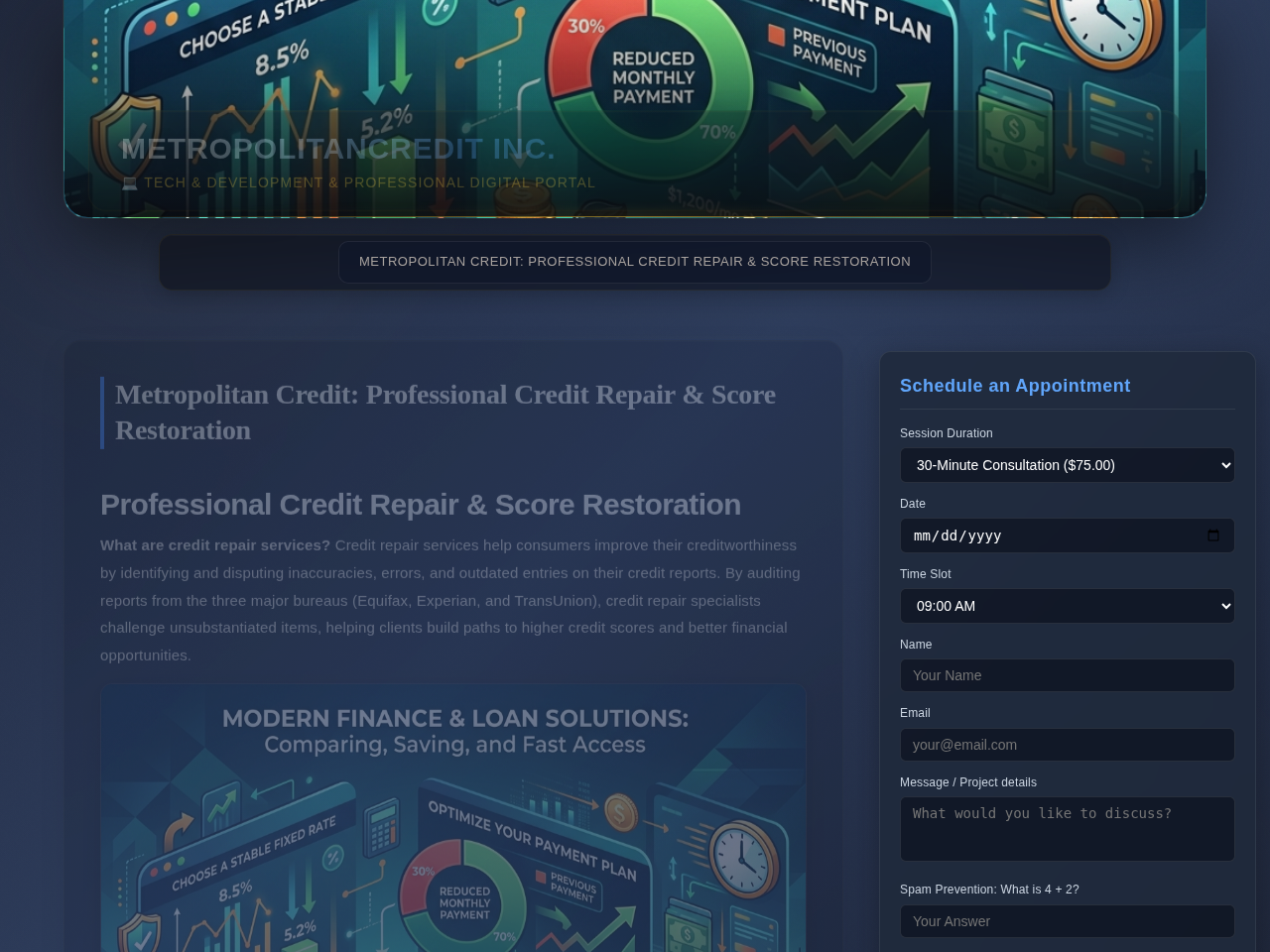 Metropolitan Credit Website Design