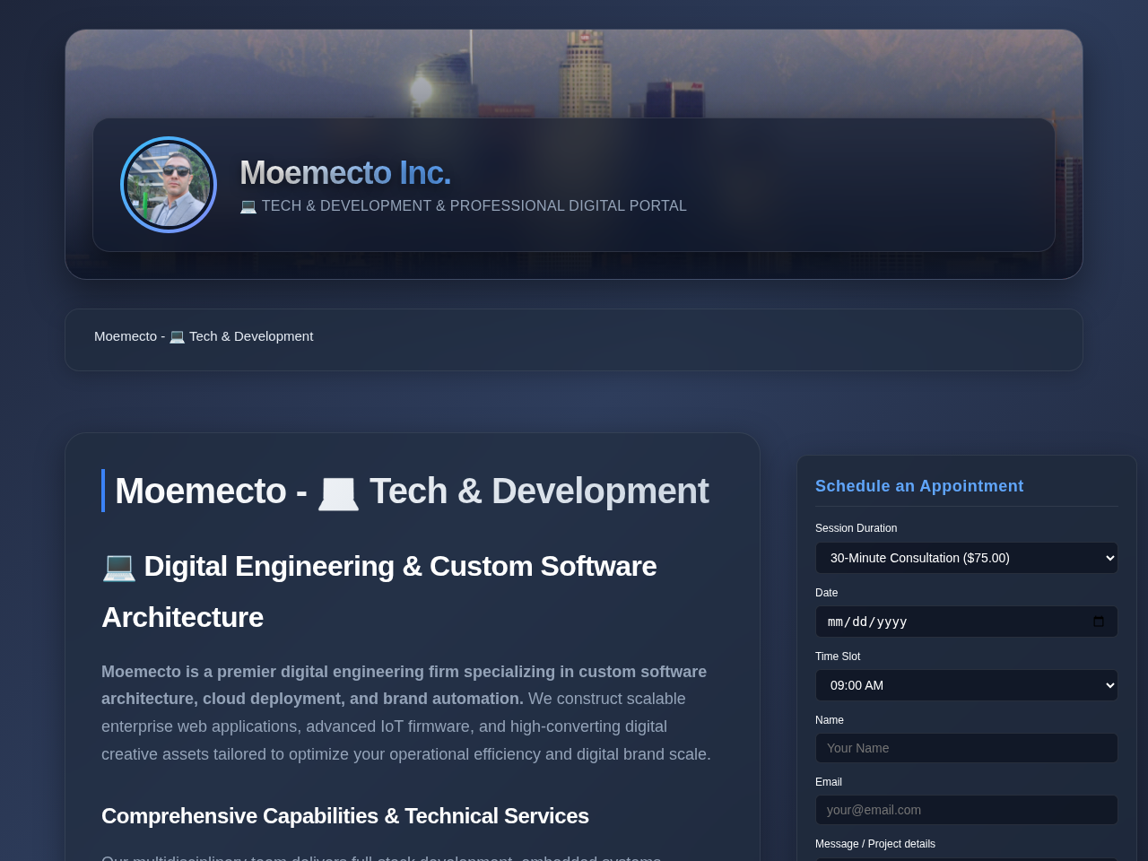 Moemecto Inc. Website Design