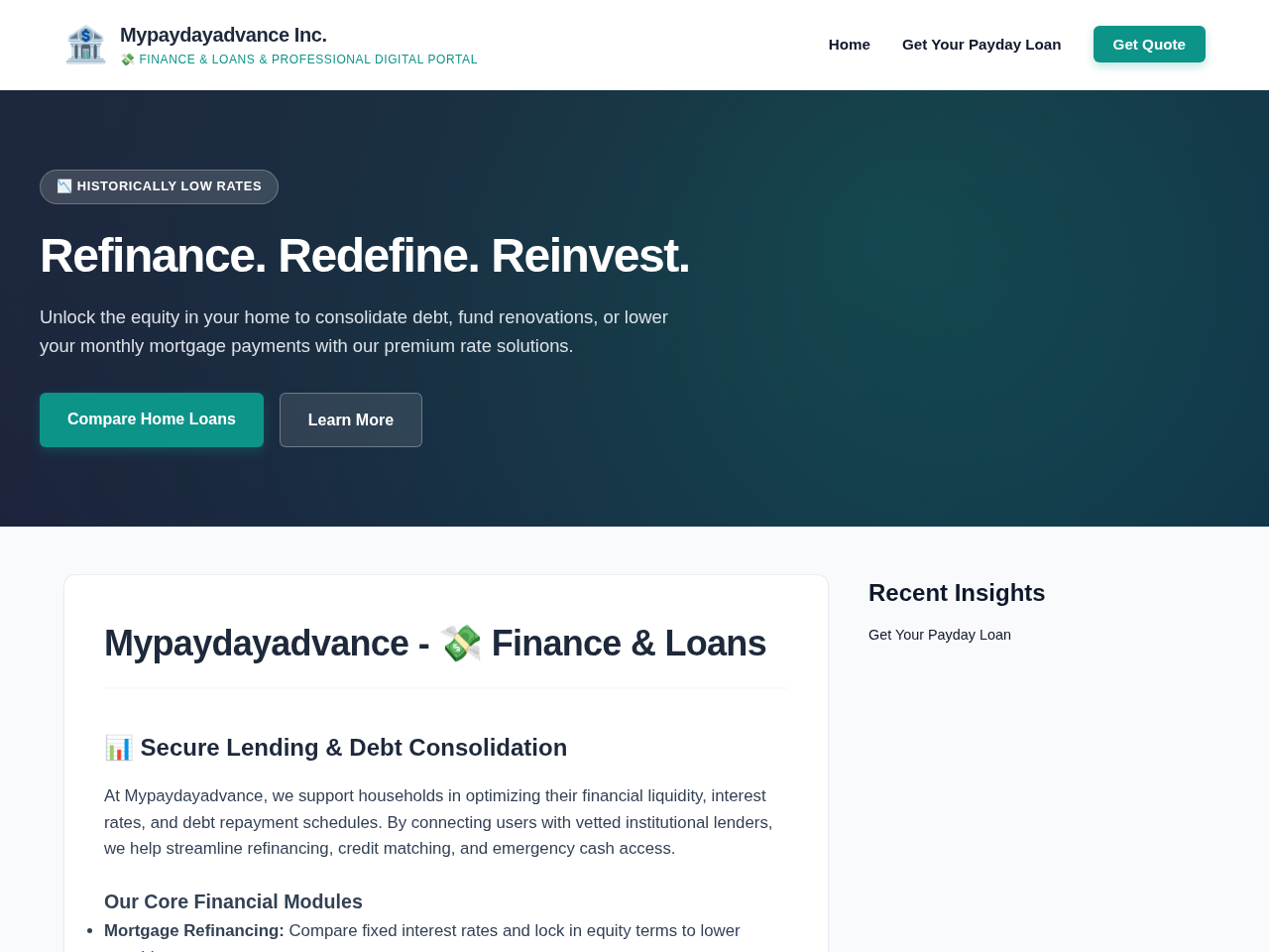 Mypaydayadvance Inc. Website Design