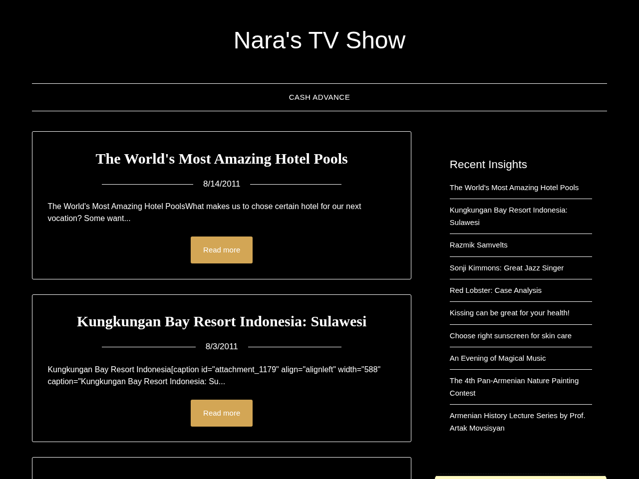 Nara's TV Show Website Design