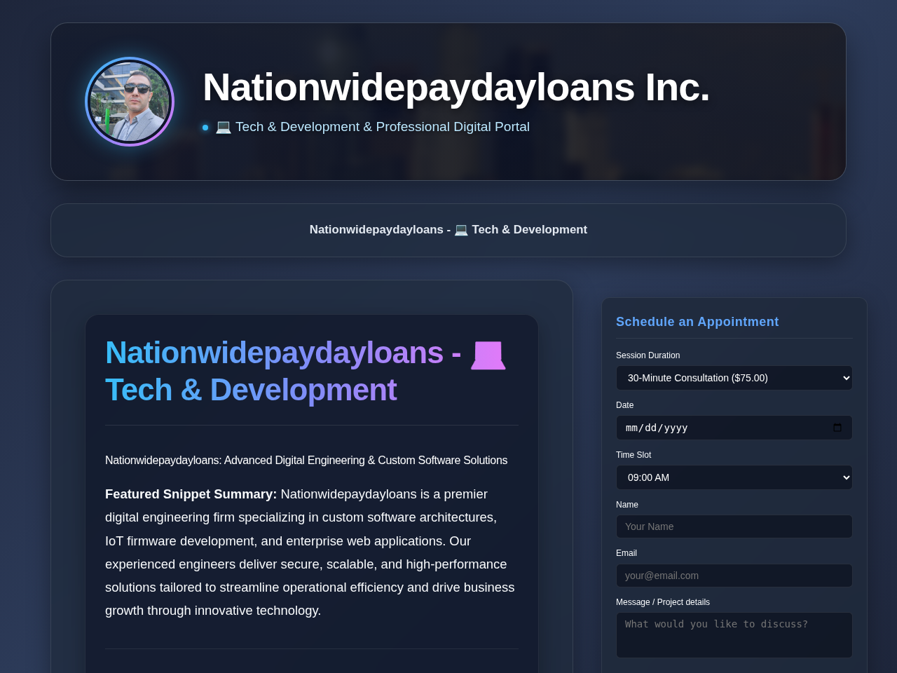 Nationwidepaydayloans Inc. Website Design