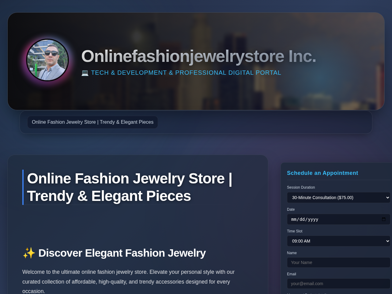 Onlinefashionjewelrystore Inc. Website Design