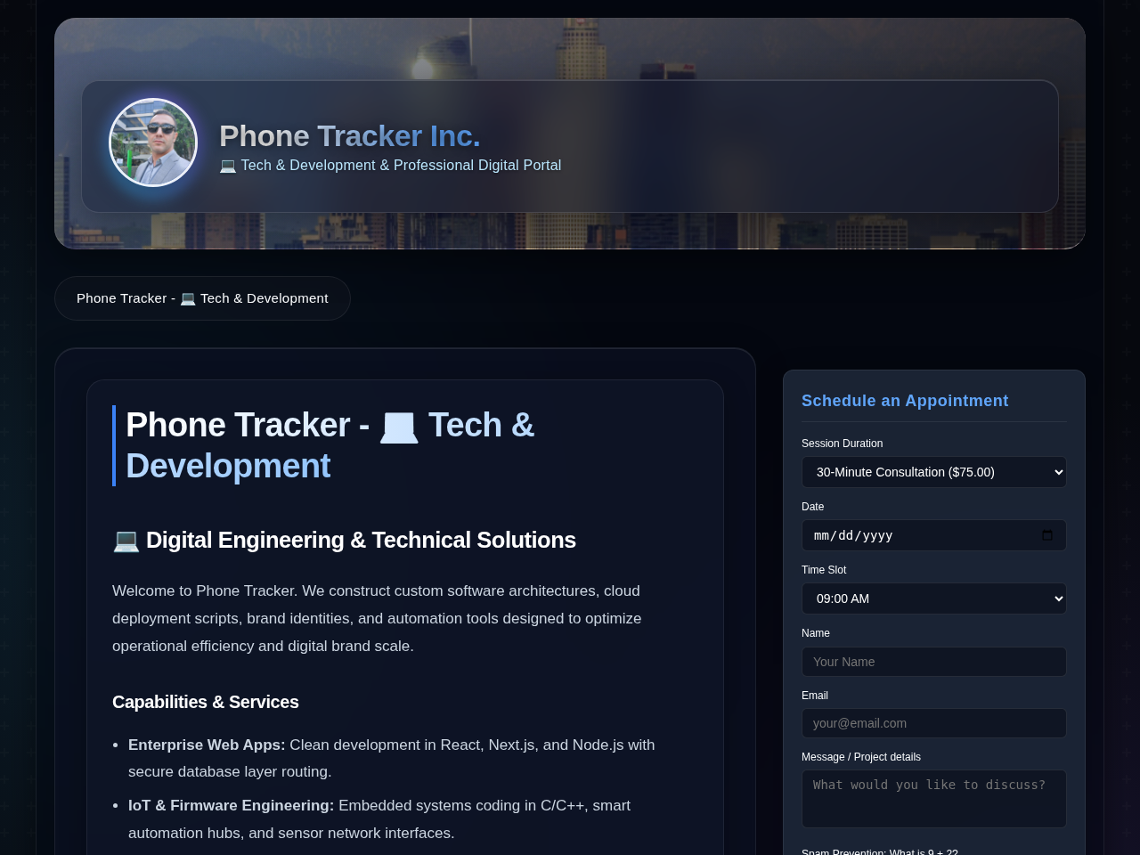Phone Tracker Inc. Website Design