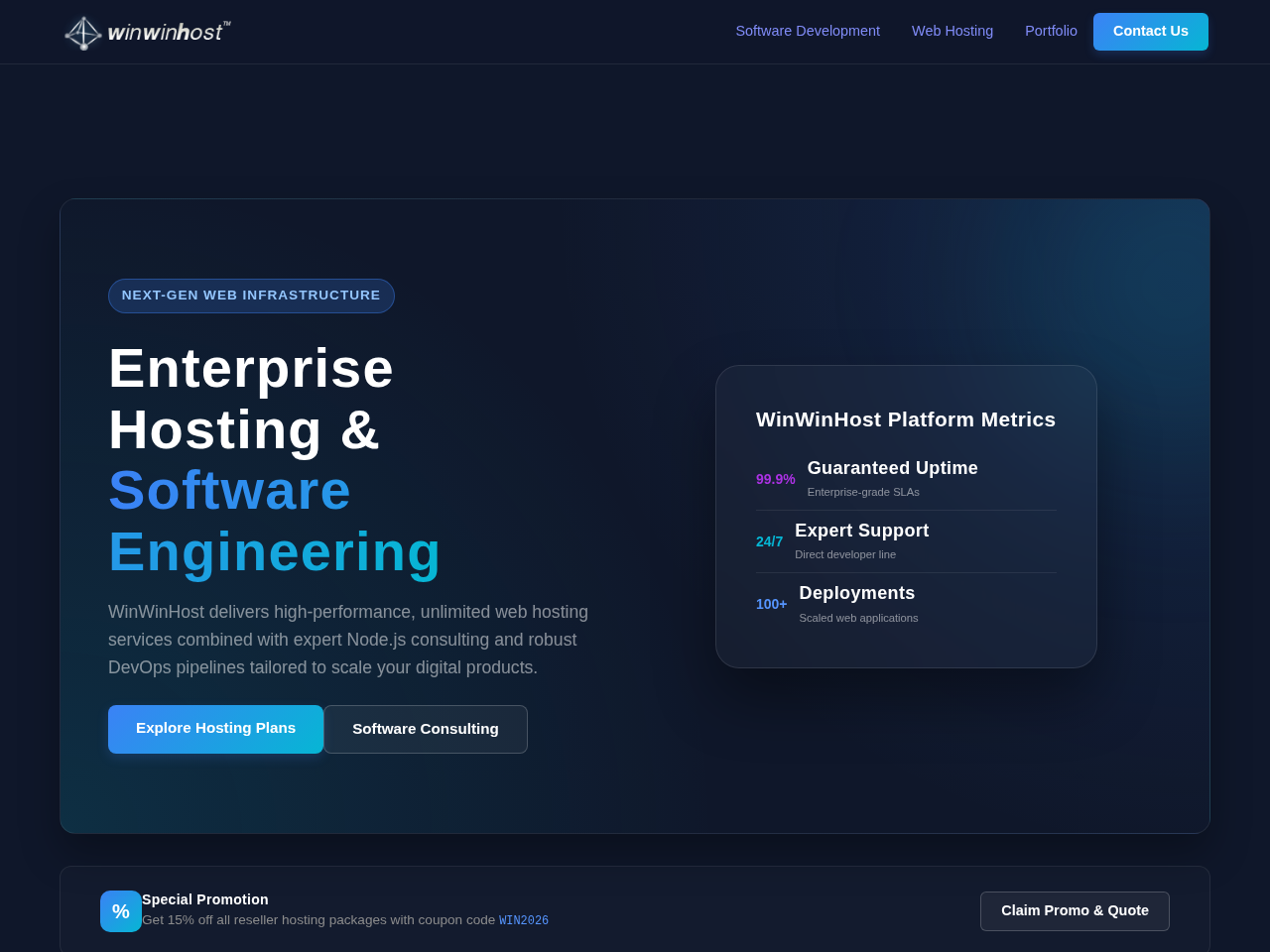 Winwinhost Inc. Website Design